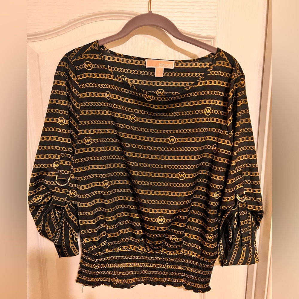 Michael Kors black and gold blouse Size Medium